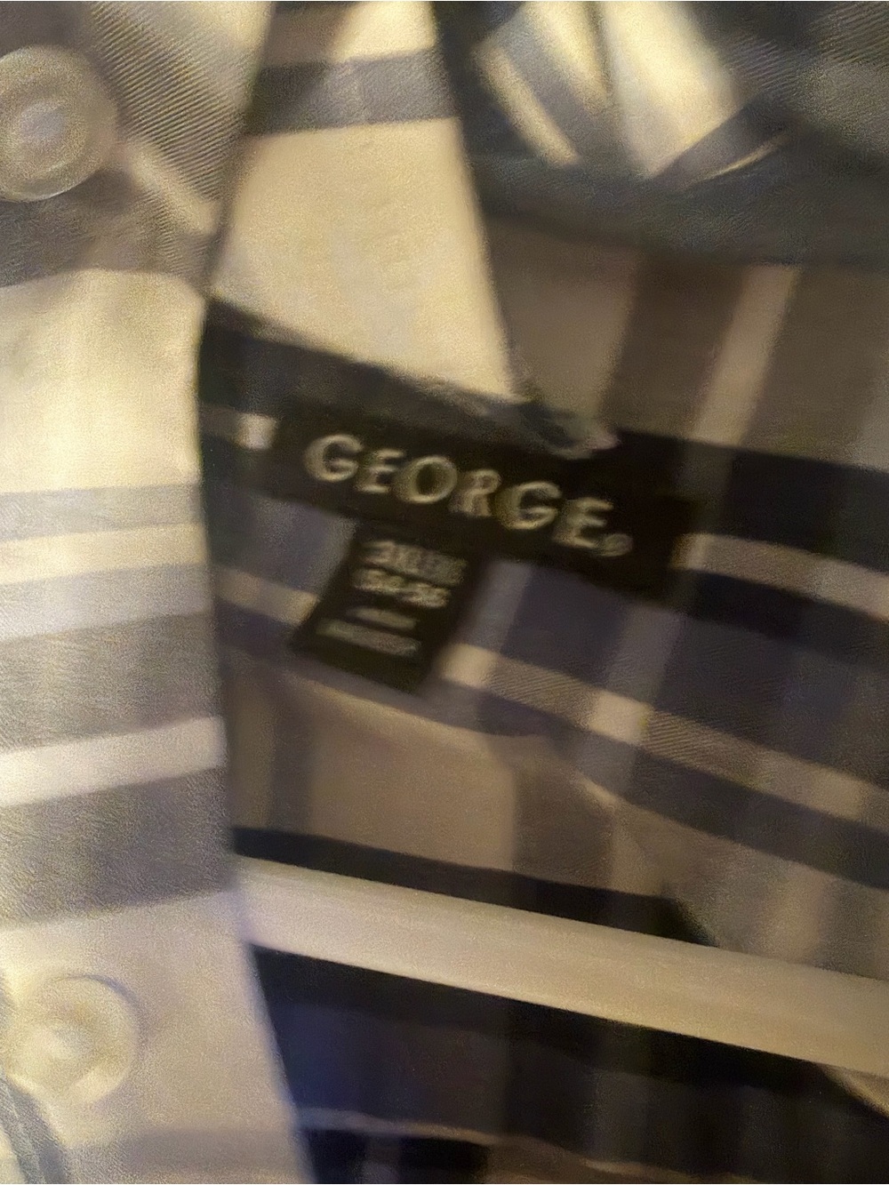 George Men’s Blue and White Striped Button-Down Shirt
